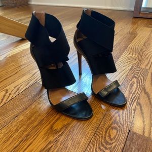 ALAIA high heel, black leather.  Size 7.5.